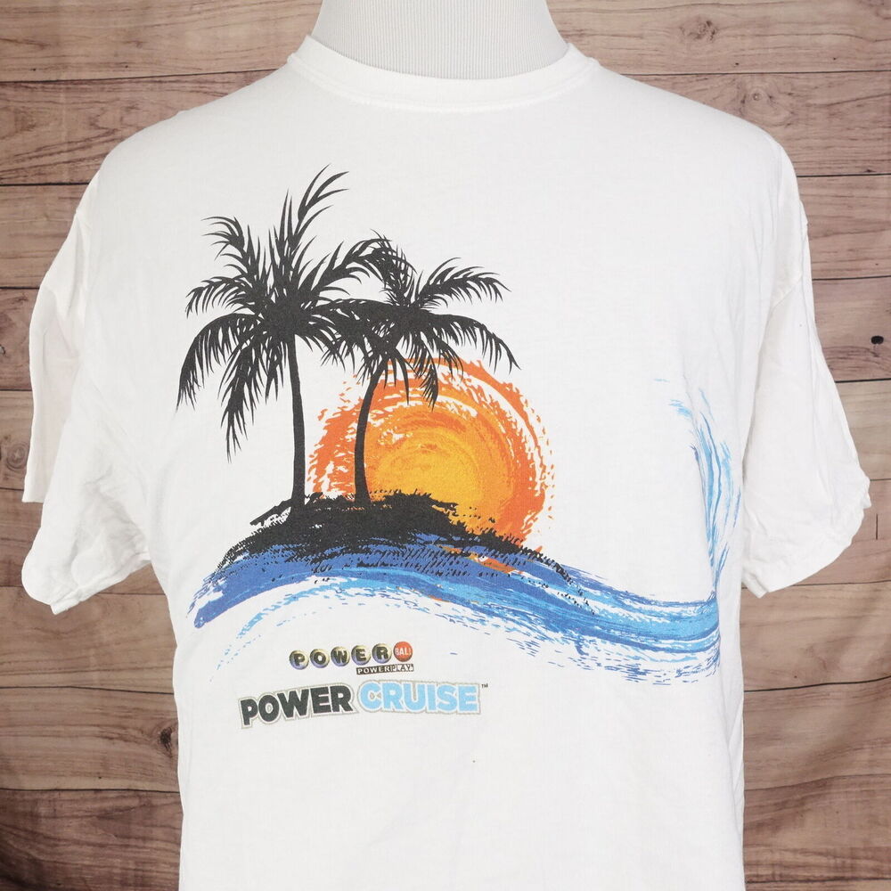 POWERBALL POWER CRUISE FLORAL SUNSET MO LOTTO MISSOURI TSHIRT SIZE‎ XL